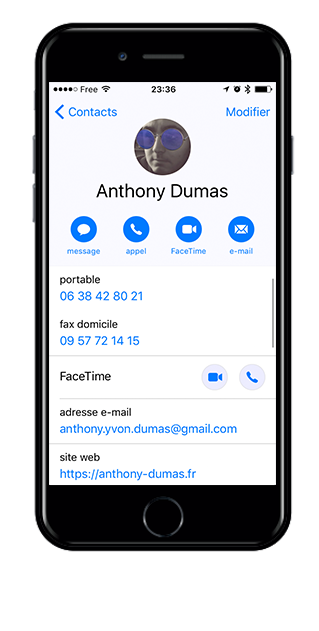 Image contenant des informations de contact