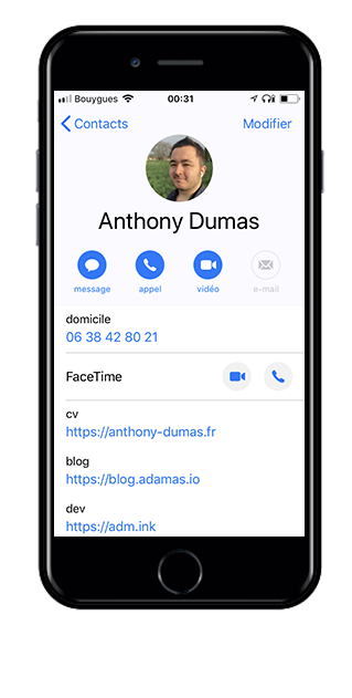 Image contenant des informations de contact